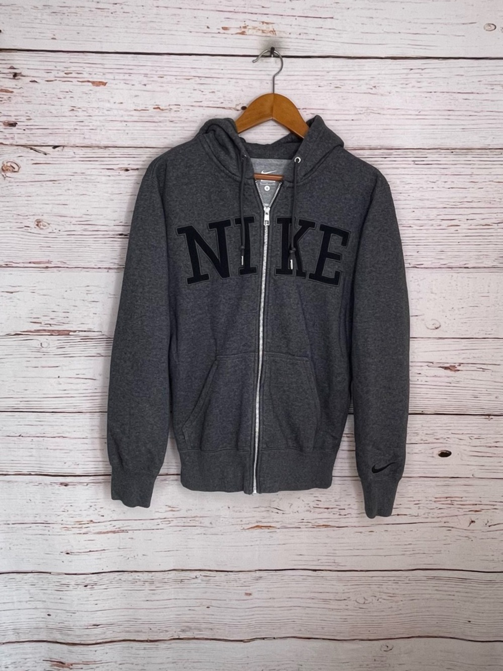 Nike vintage full zip spellout hooded sweatshirt
